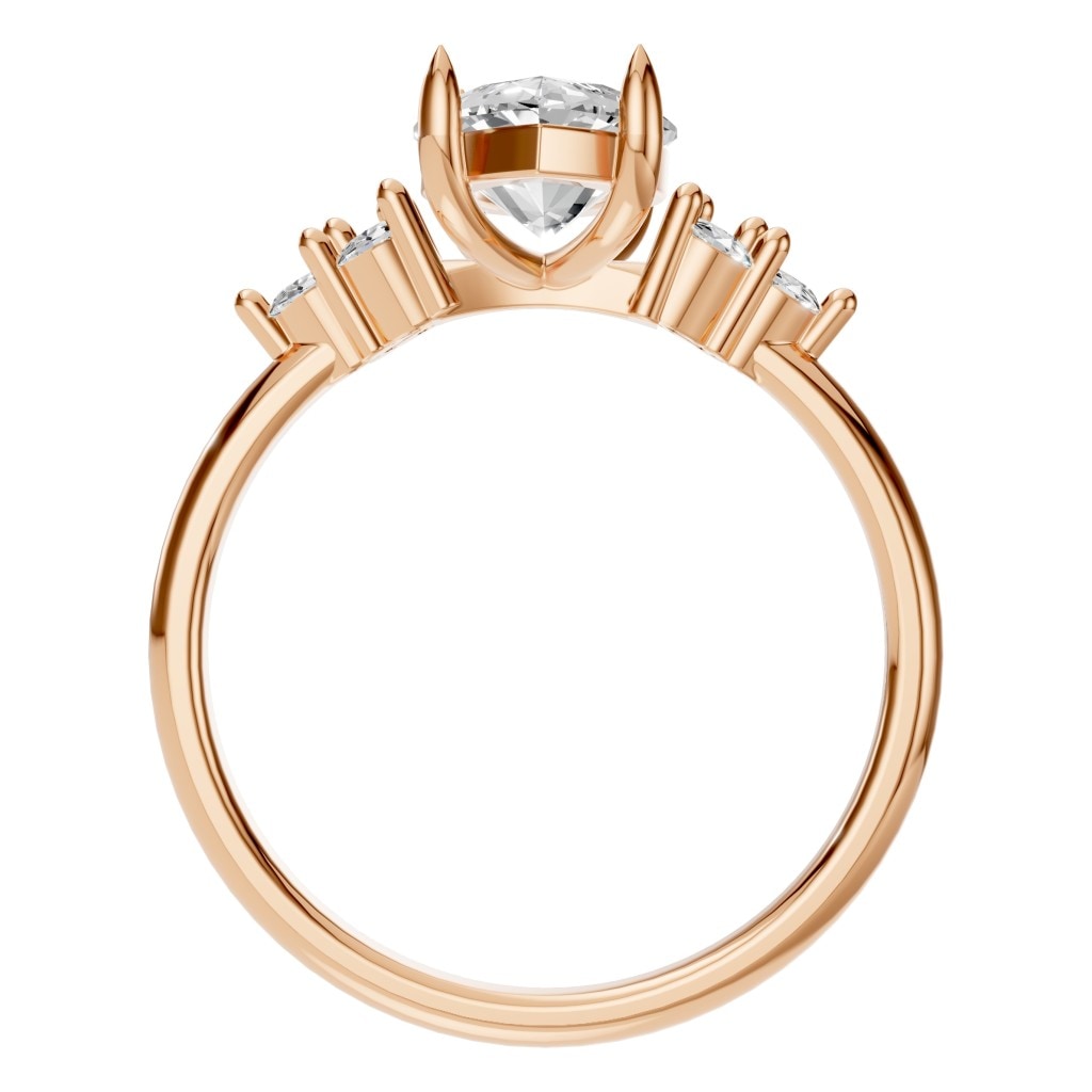 RI-9384 Rose Gold Ring SET - Top View