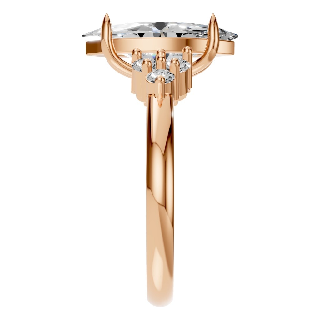 RI-9384 Rose Gold Ring SET - Side View