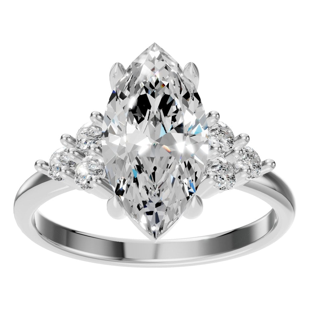 RI-9384 White Gold Ring SET - Front View