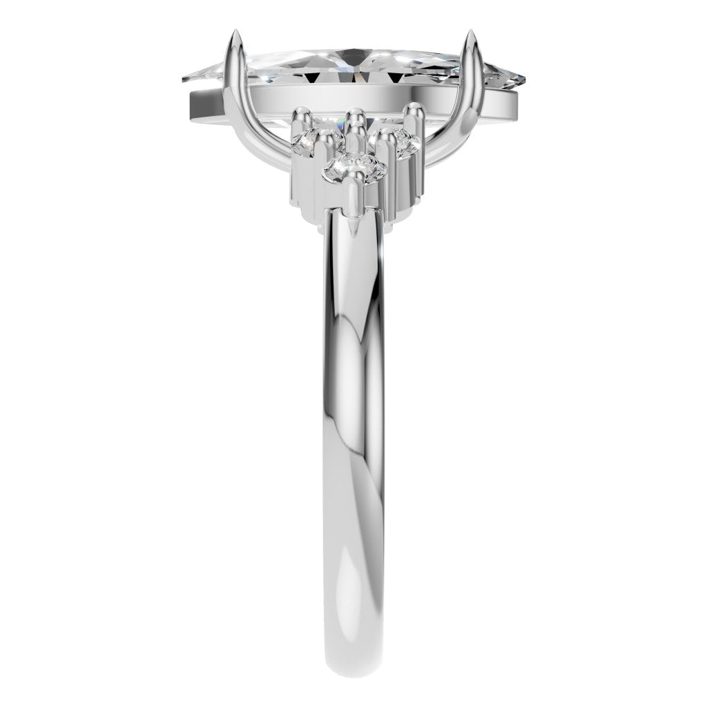 RI-9384 White Gold Ring SET - Side View