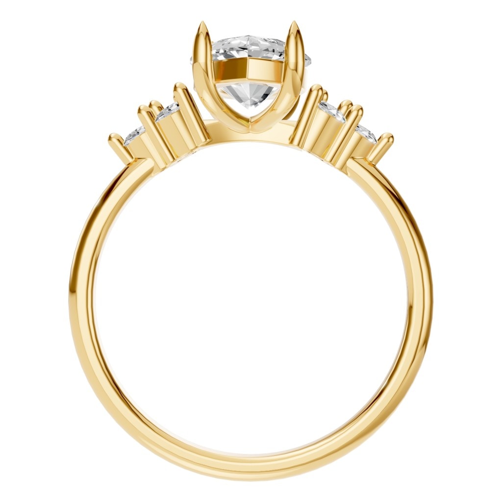 RI-9384 Yellow Gold Ring SET - Top View