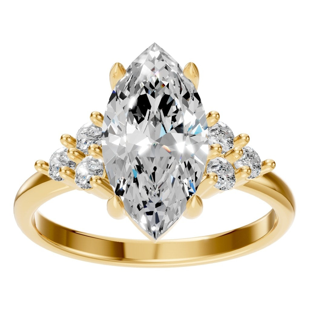 RI-9384 Yellow Gold Ring SET - Front View