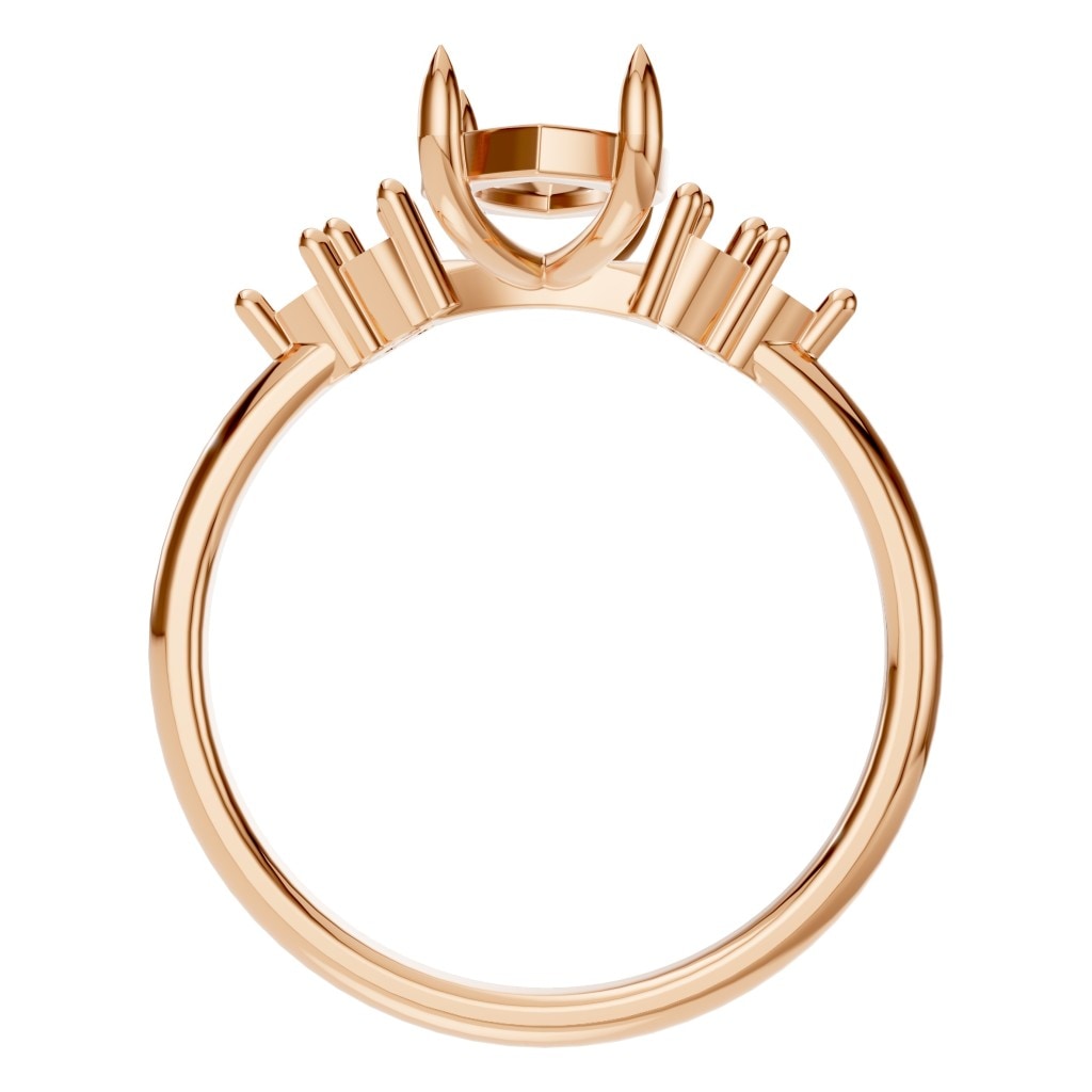 RI-9384 Rose Gold Ring UNSET - Top View