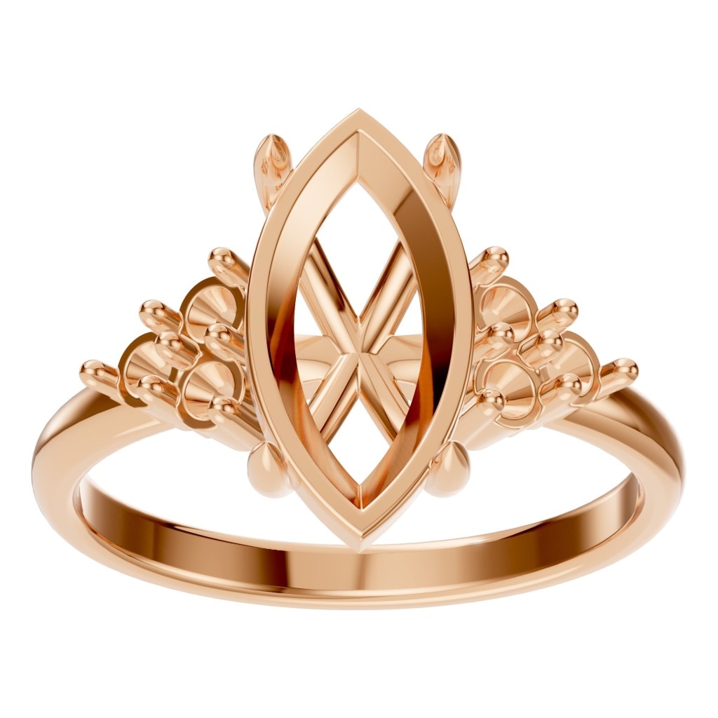 RI-9384 Rose Gold Ring UNSET - Front View