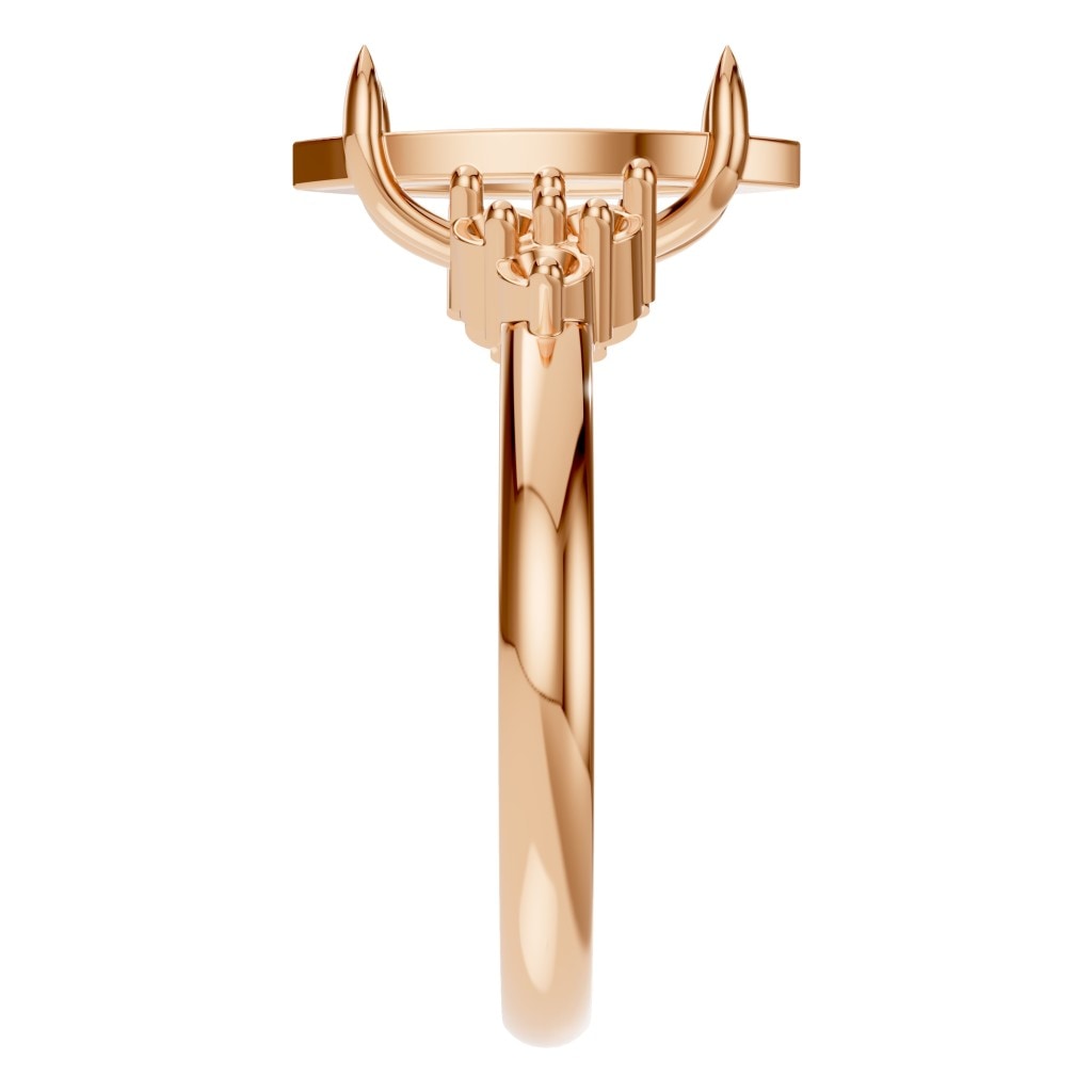 RI-9384 Rose Gold Ring UNSET - Side View