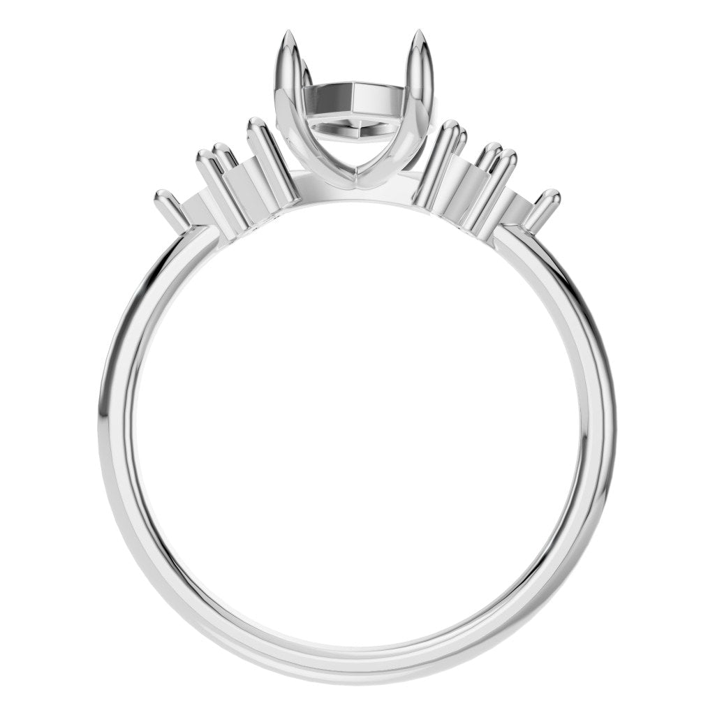 RI-9384 White Gold Ring UNSET - Top View