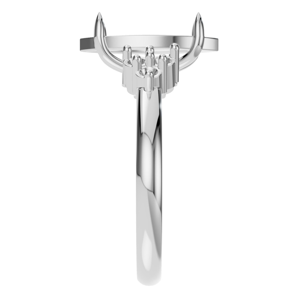 RI-9384 White Gold Ring UNSET - Side View