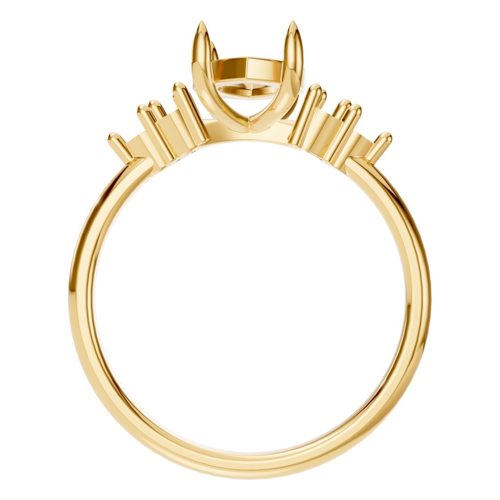 RI-9384 Yellow Gold Ring UNSET - Top View