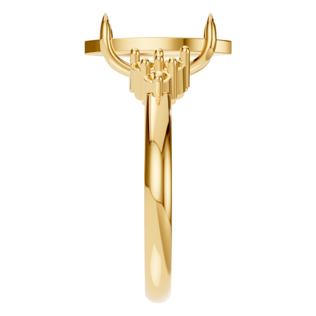 RI-9384 Yellow Gold Ring UNSET - Side View