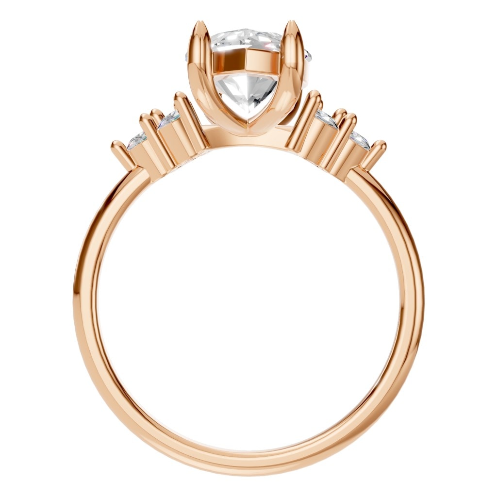 RI-9384 Rose Gold Ring SET - Top View