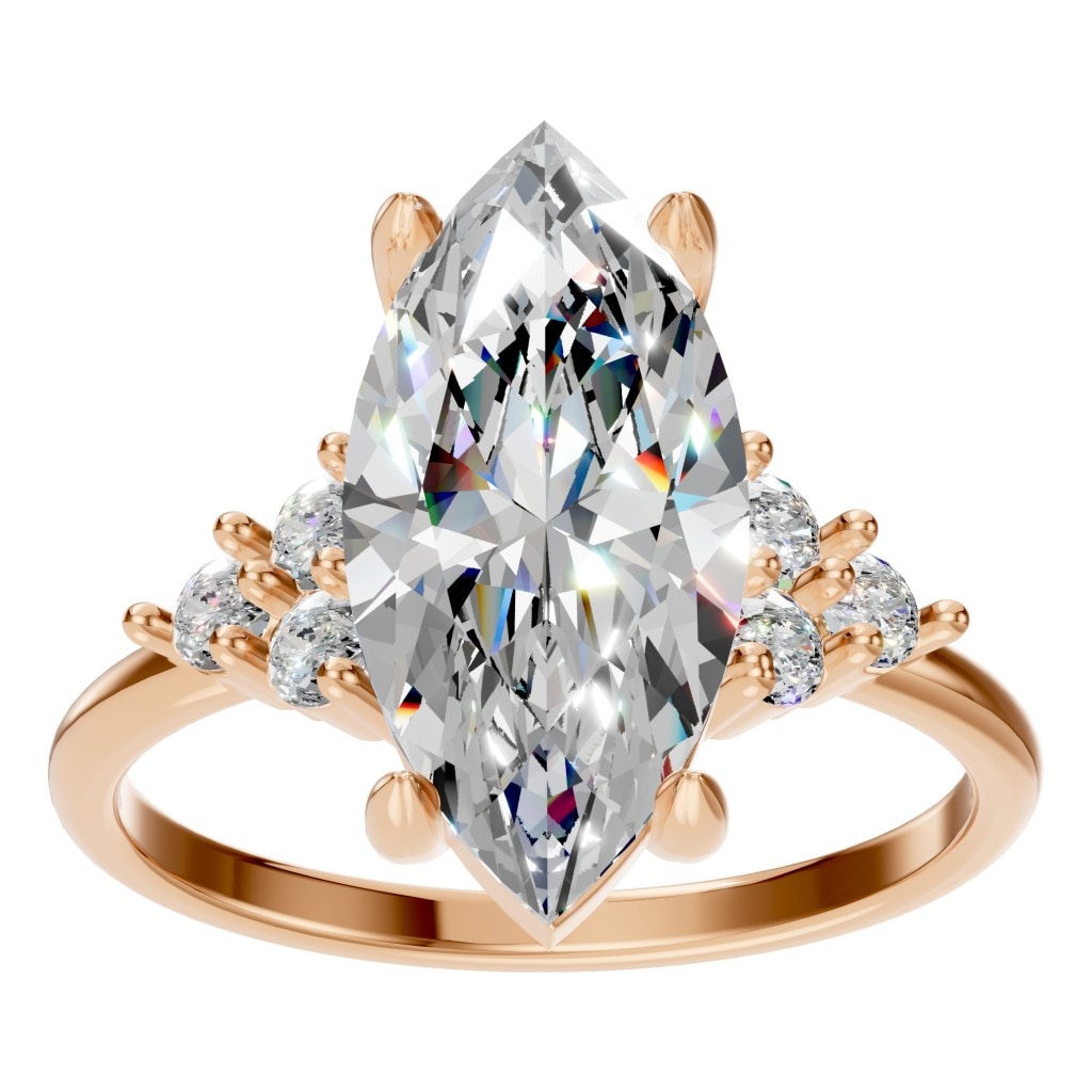 RI-9384 Rose Gold Ring SET - Front View