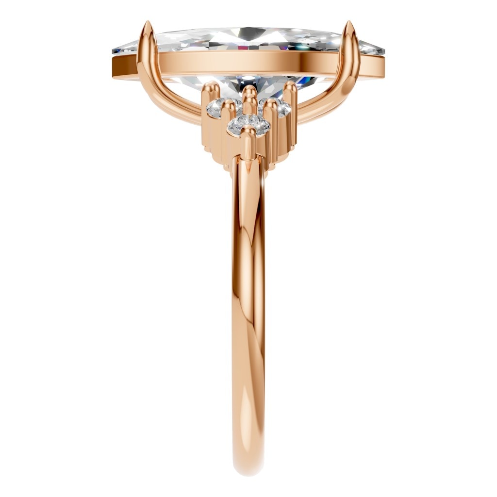 RI-9384 Rose Gold Ring SET - Side View