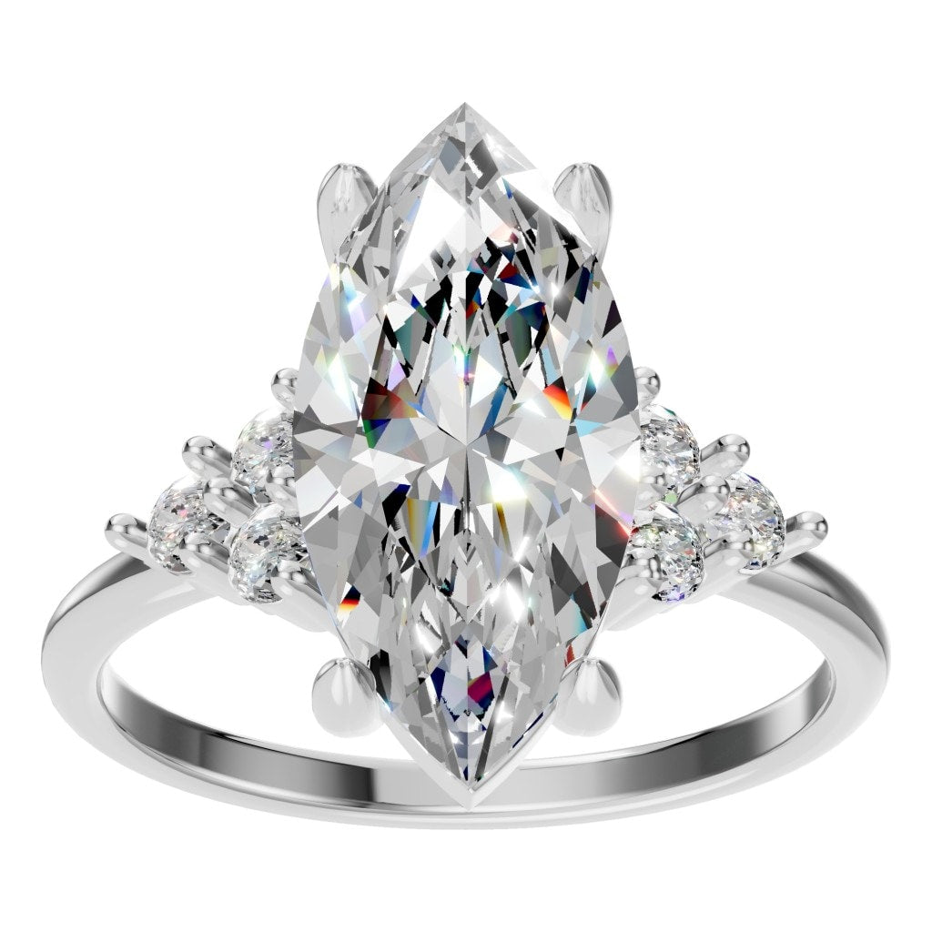 RI-9384 White Gold Ring SET - Front View