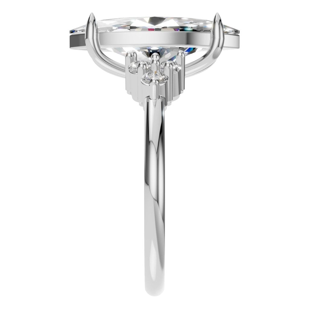 RI-9384 White Gold Ring SET - Side View