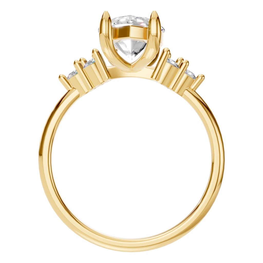 RI-9384 Yellow Gold Ring SET - Top View