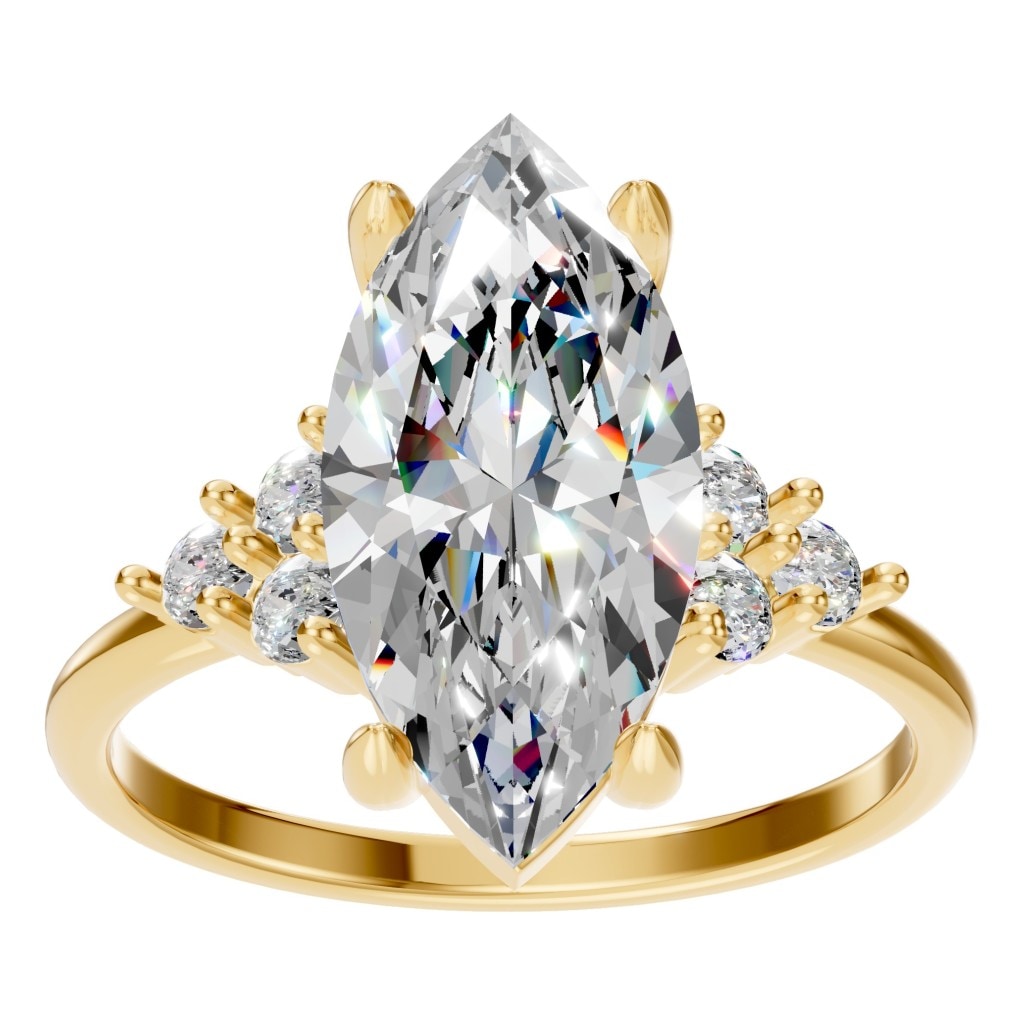 RI-9384 Yellow Gold Ring SET - Front View