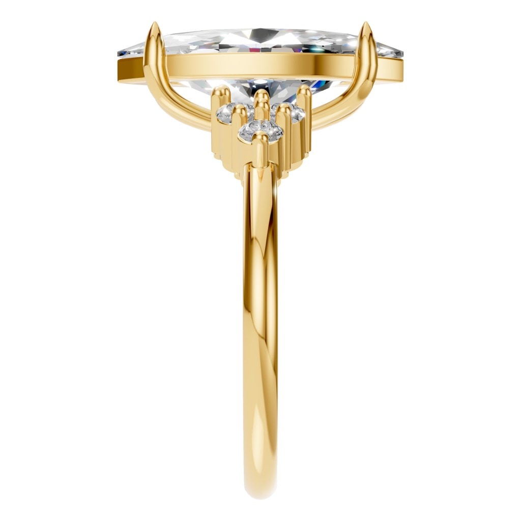 RI-9384 Yellow Gold Ring SET - Side View