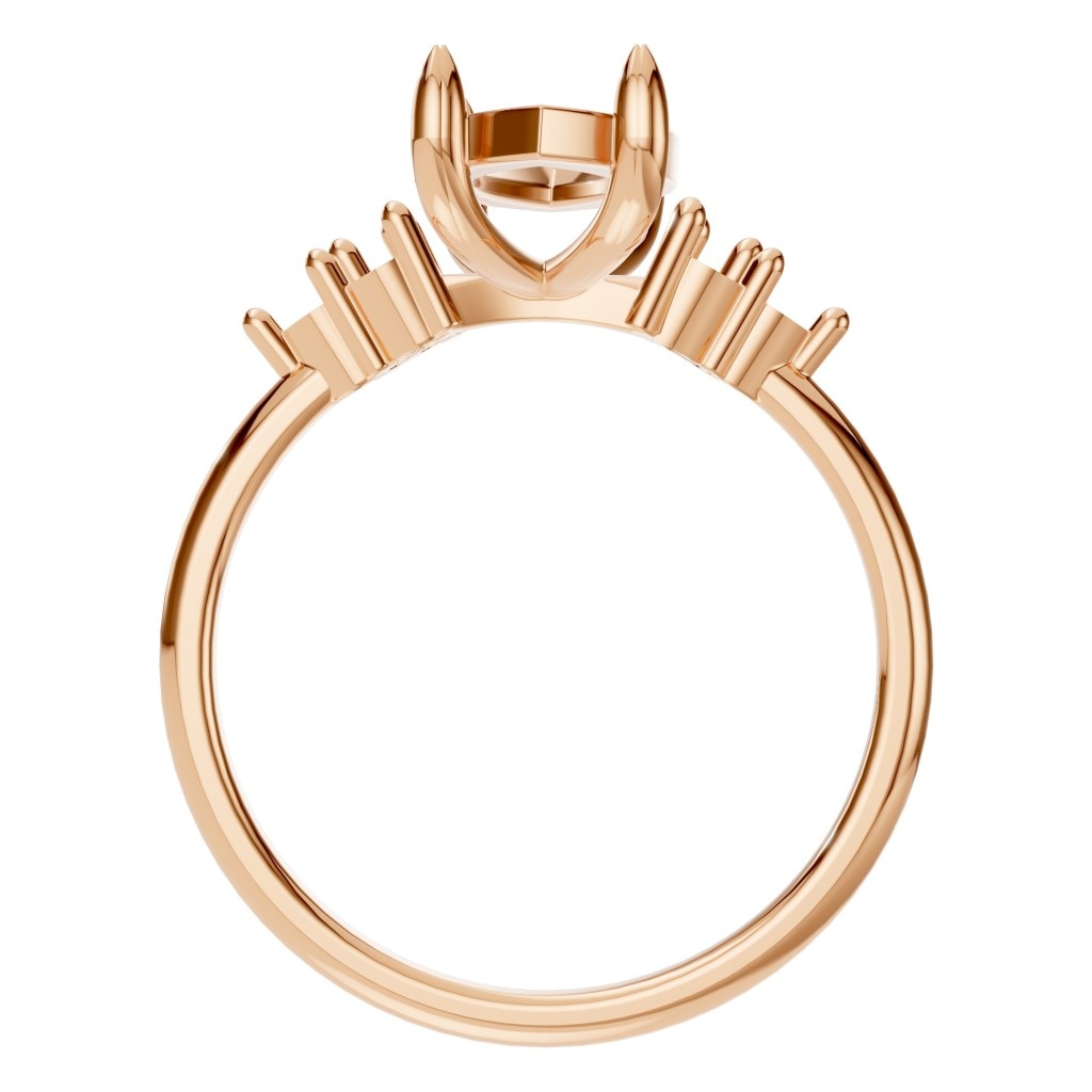 RI-9384 Rose Gold Ring UNSET - Top View