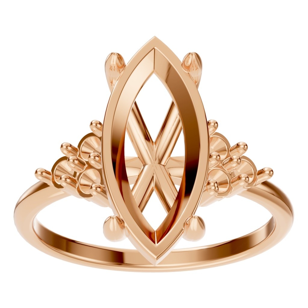 RI-9384 Rose Gold Ring UNSET - Front View