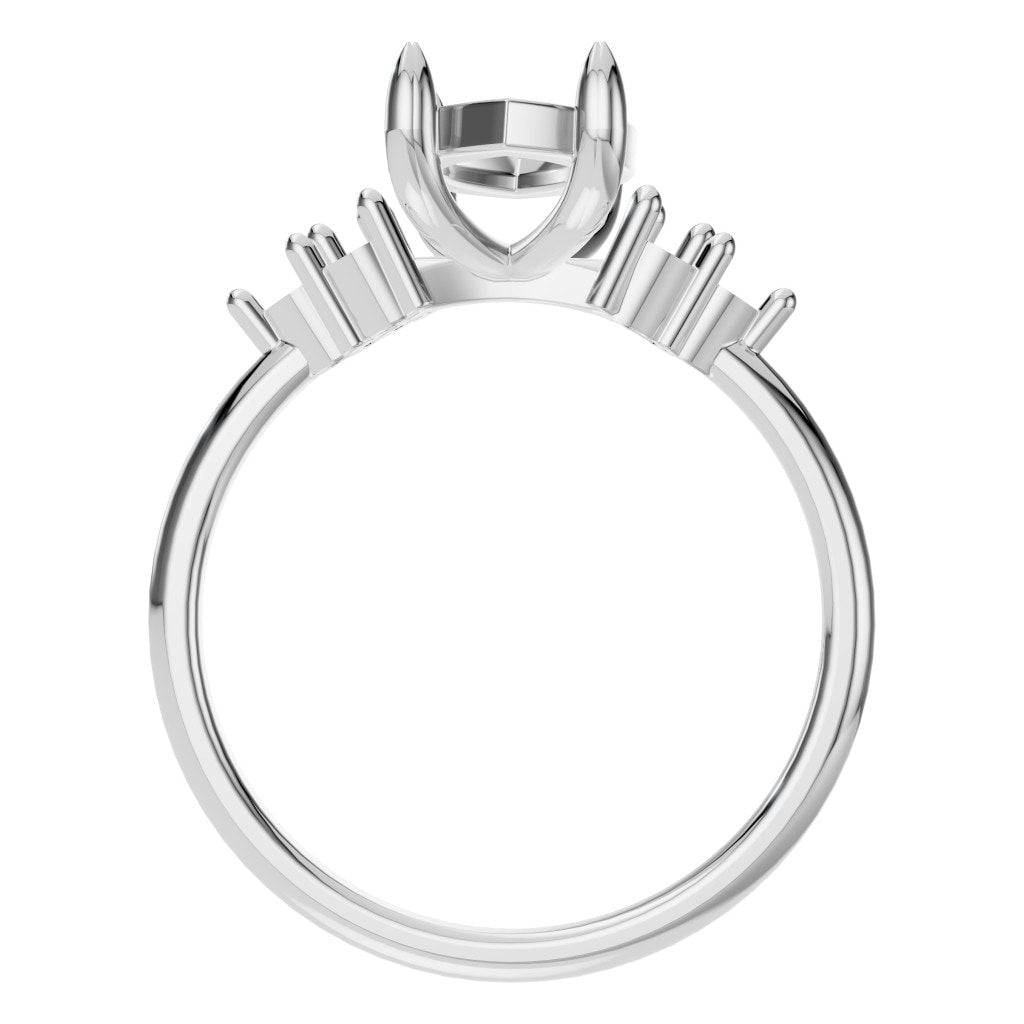 RI-9384 White Gold Ring UNSET - Top View