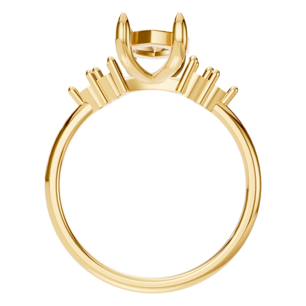 RI-9384 Yellow Gold Ring UNSET - Top View