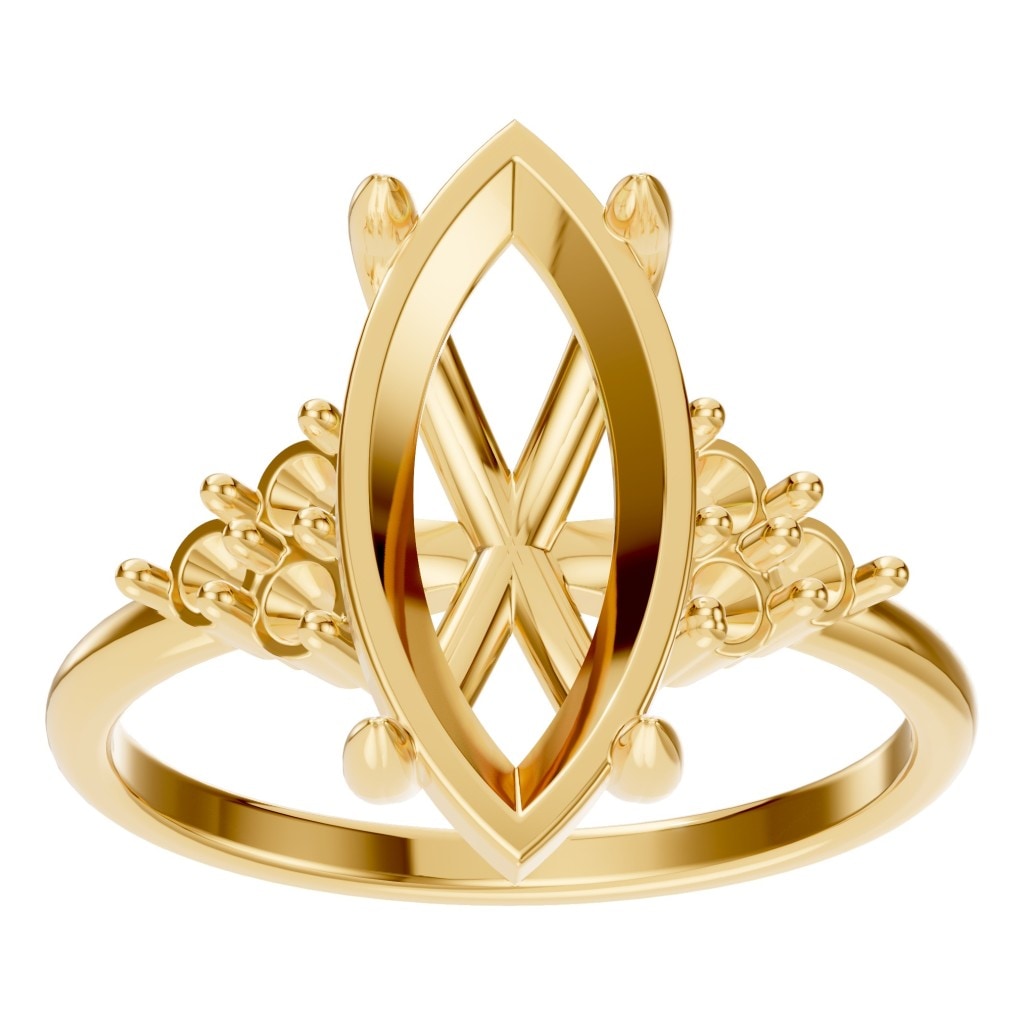 RI-9384 Yellow Gold Ring UNSET - Front View