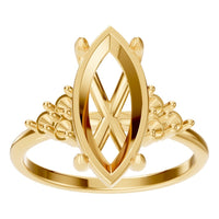 RI-9384 Yellow Gold Ring UNSET - Front View