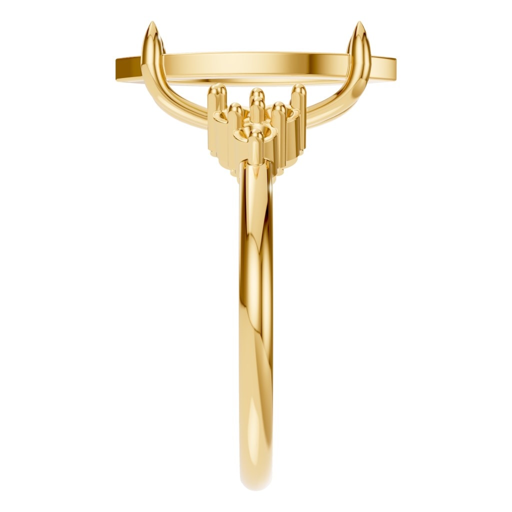 RI-9384 Yellow Gold Ring UNSET - Side View