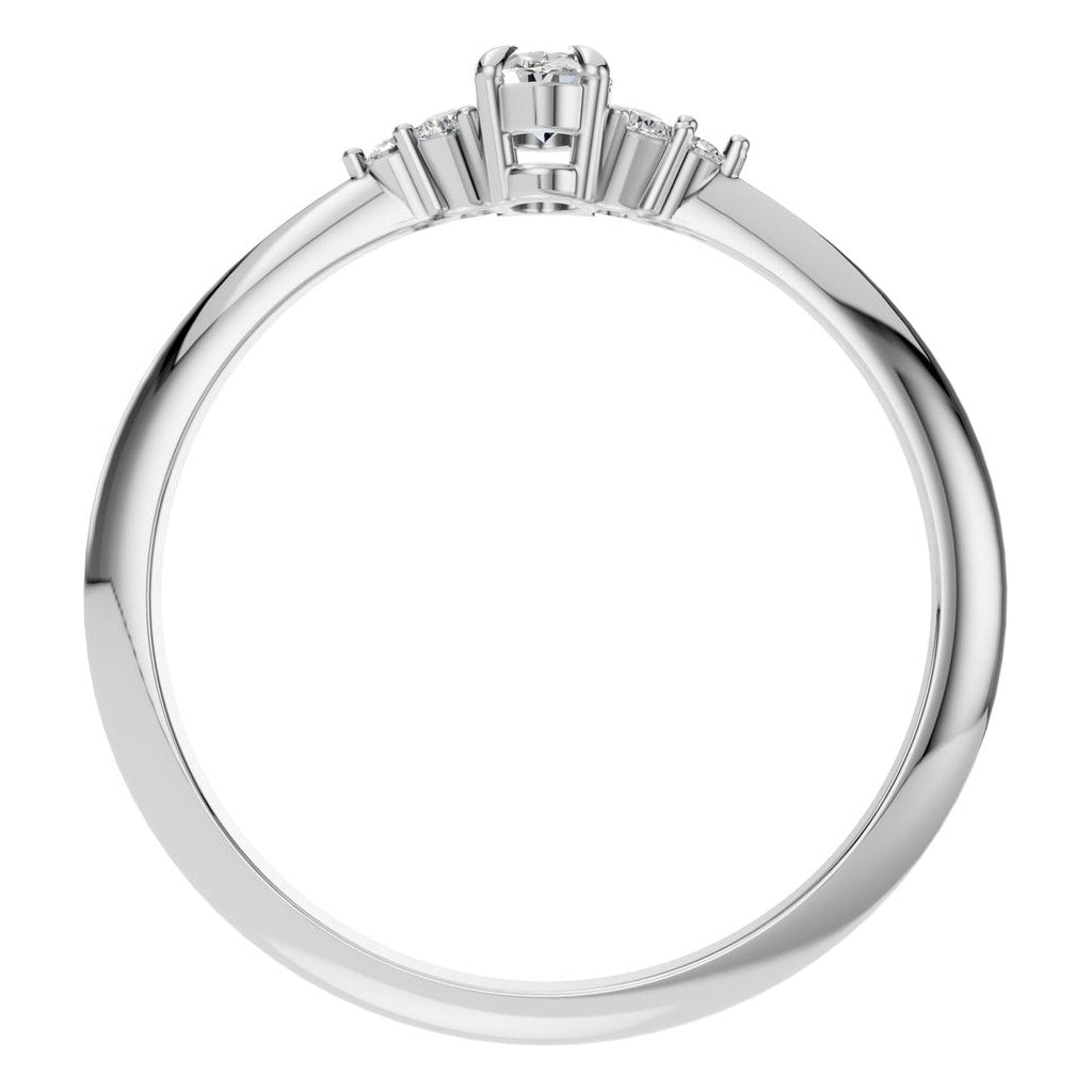 RI-9384 White Gold Ring SET - Top View