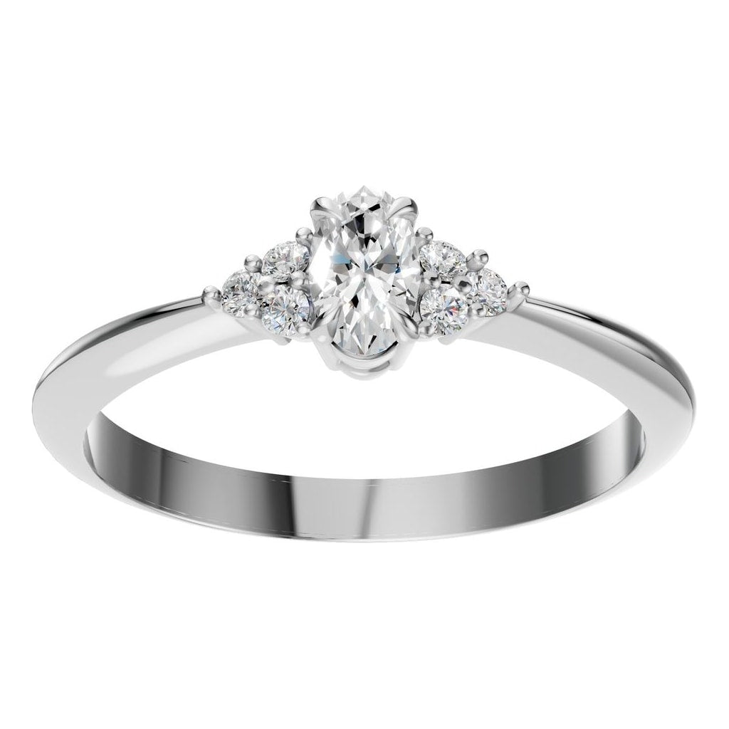 RI-9384 White Gold Ring SET - Front View