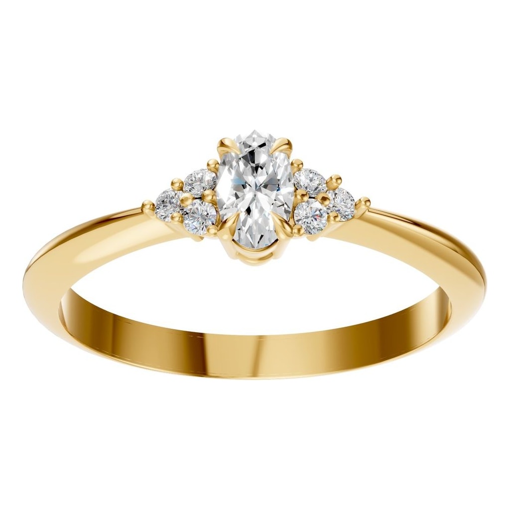 RI-9384 Yellow Gold Ring SET - Front View