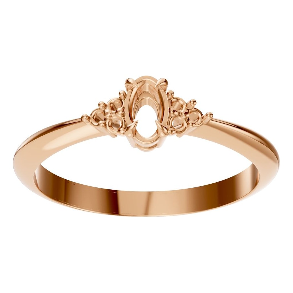 RI-9384 Rose Gold Ring UNSET - Front View