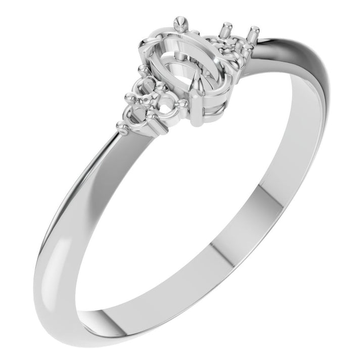 Seven Stone Ring Mounting - Oval 5x3mm
