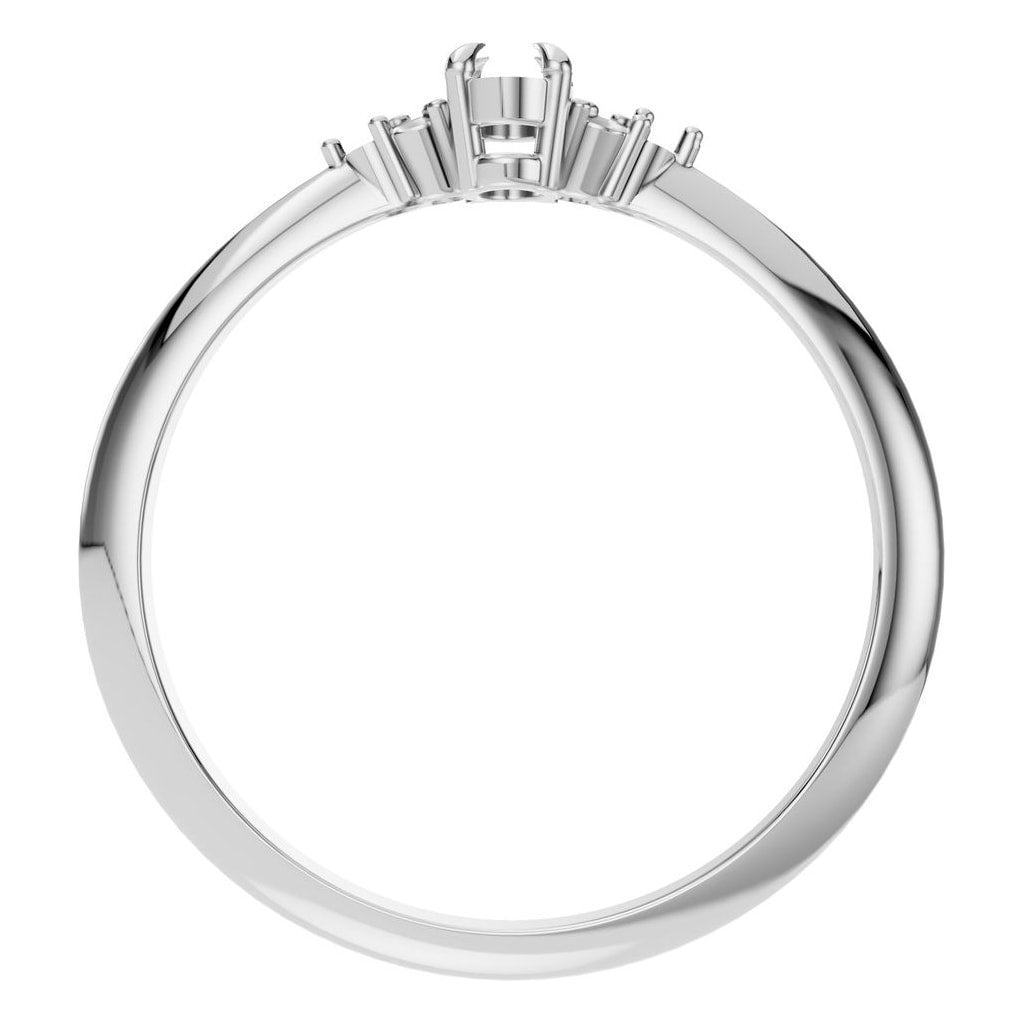 RI-9384 White Gold Ring UNSET - Top View