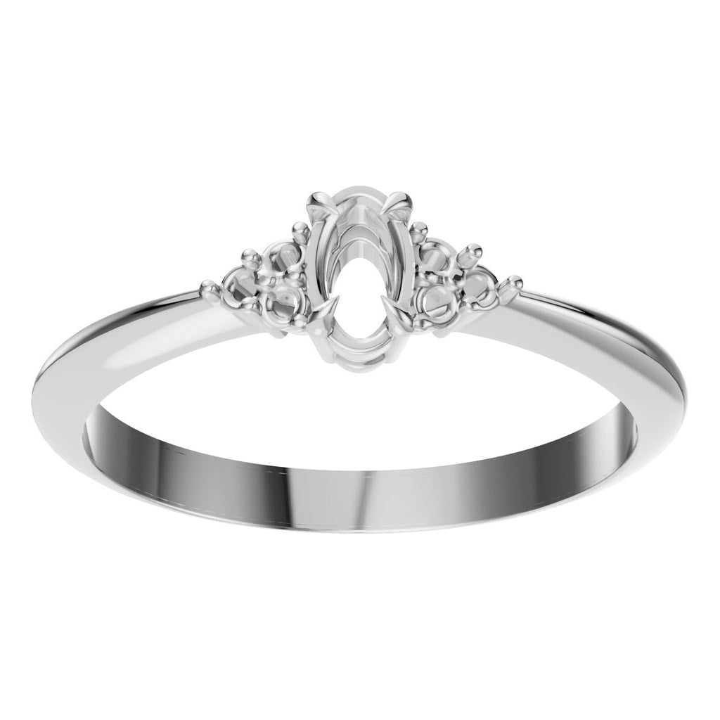 RI-9384 White Gold Ring UNSET - Front View