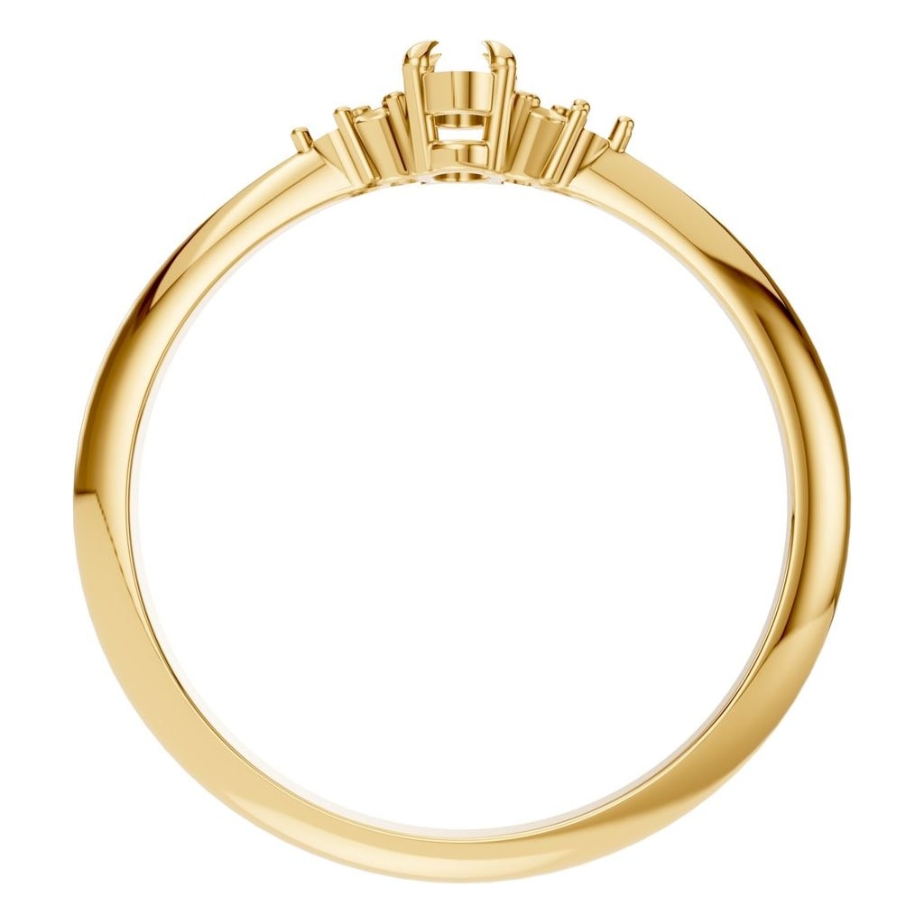 RI-9384 Yellow Gold Ring UNSET - Top View