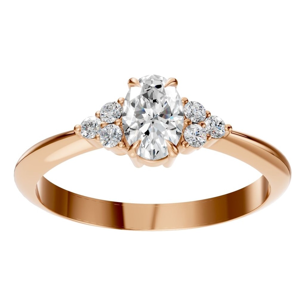 RI-9384 Rose Gold Ring SET - Front View