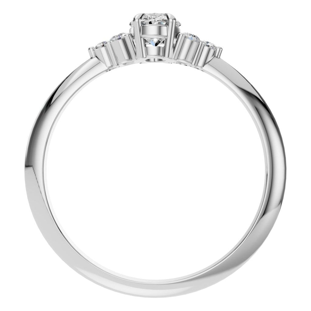 RI-9384 White Gold Ring SET - Top View