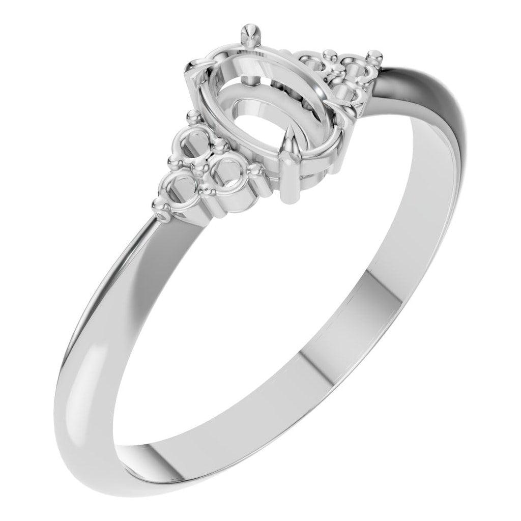 RI-9384 White Gold Ring UNSET - Main View