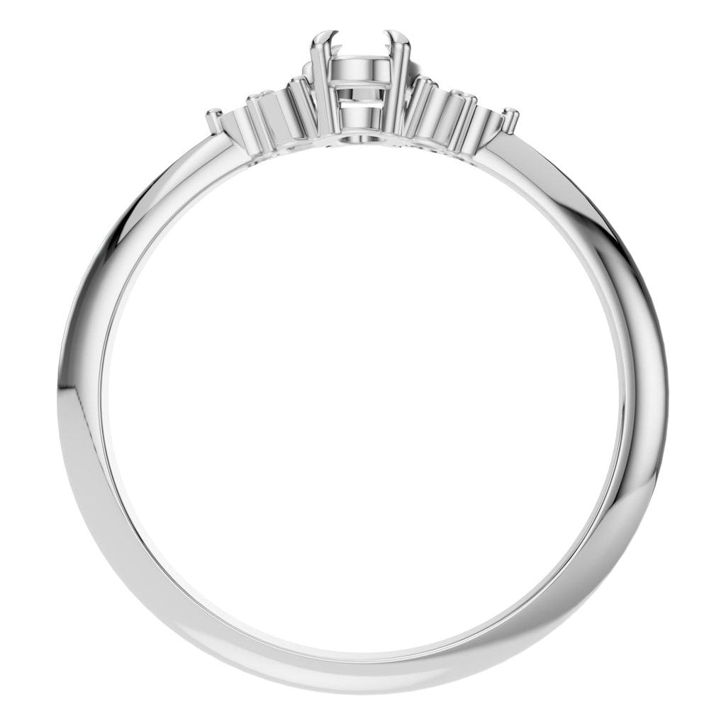 RI-9384 White Gold Ring UNSET - Top View
