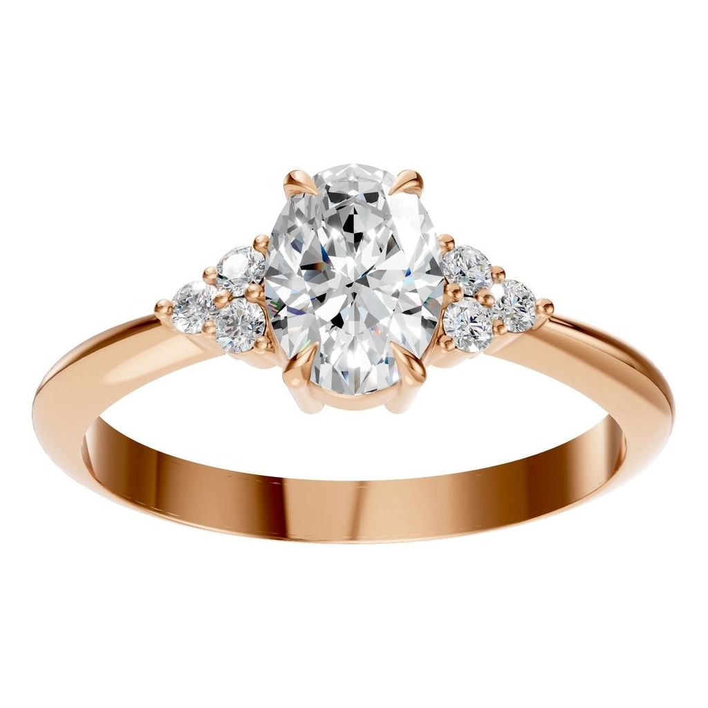 RI-9384 Rose Gold Ring SET - Front View