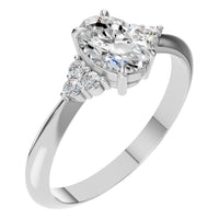 RI-9384 White Gold Ring SET - Main View