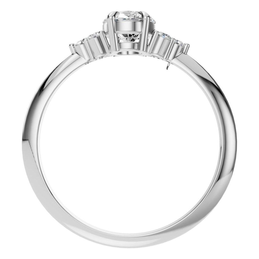 RI-9384 White Gold Ring SET - Top View