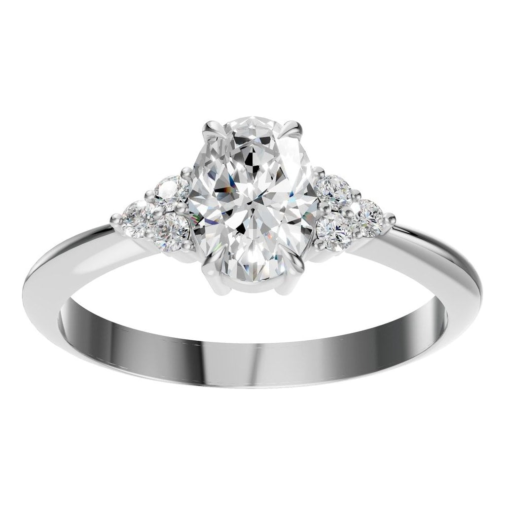 RI-9384 White Gold Ring SET - Front View