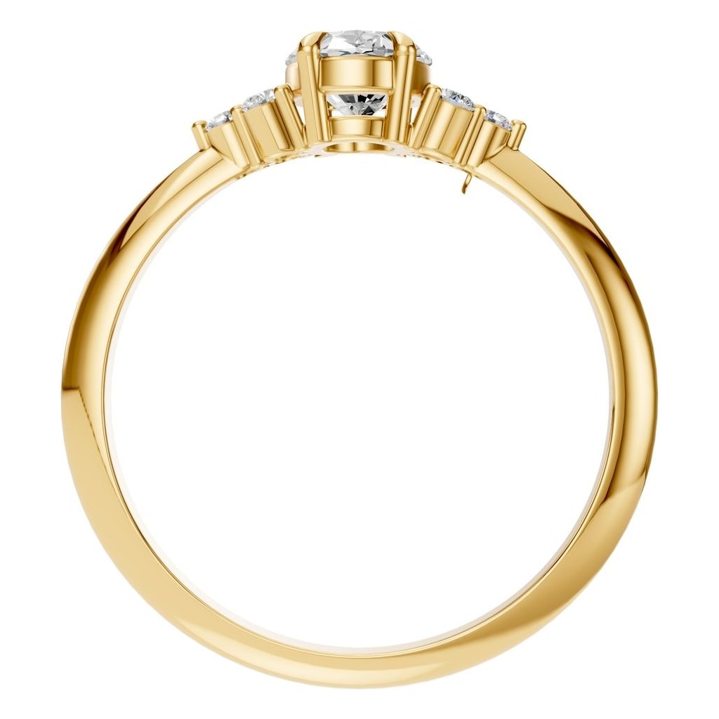 RI-9384 Yellow Gold Ring SET - Top View
