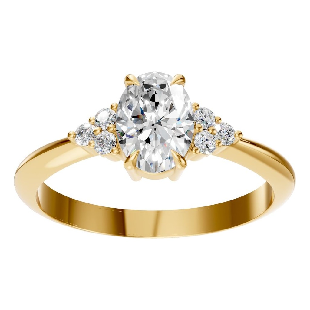 RI-9384 Yellow Gold Ring SET - Front View