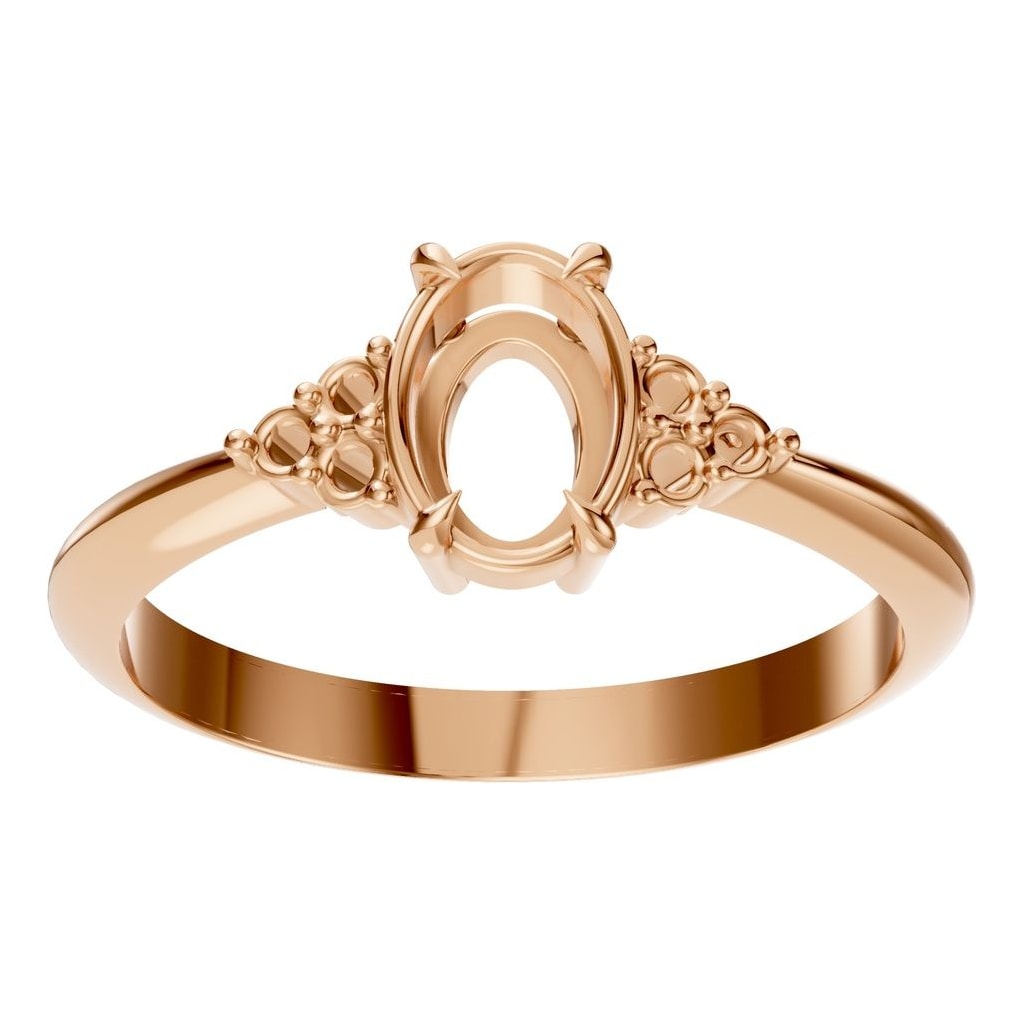 RI-9384 Rose Gold Ring UNSET - Front View