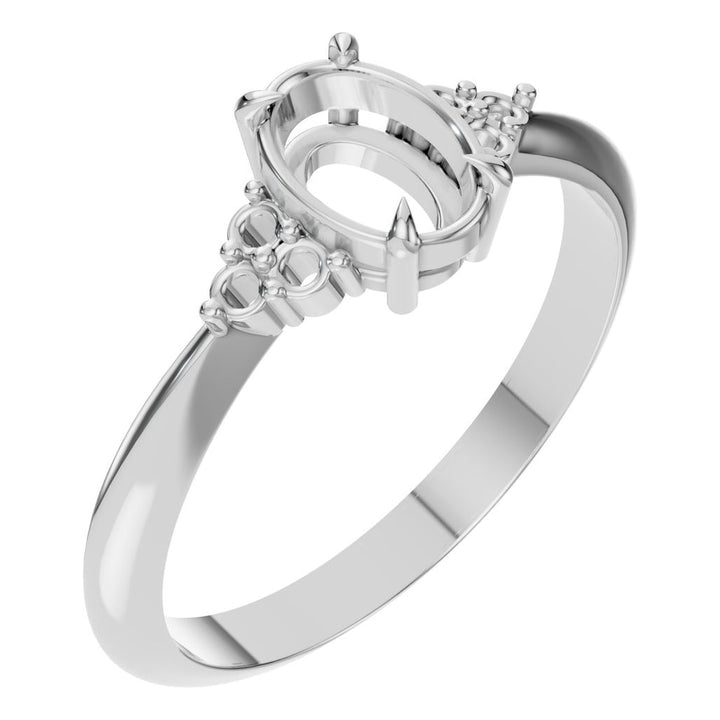 Seven Stone Ring Mounting - Oval 7x5mm