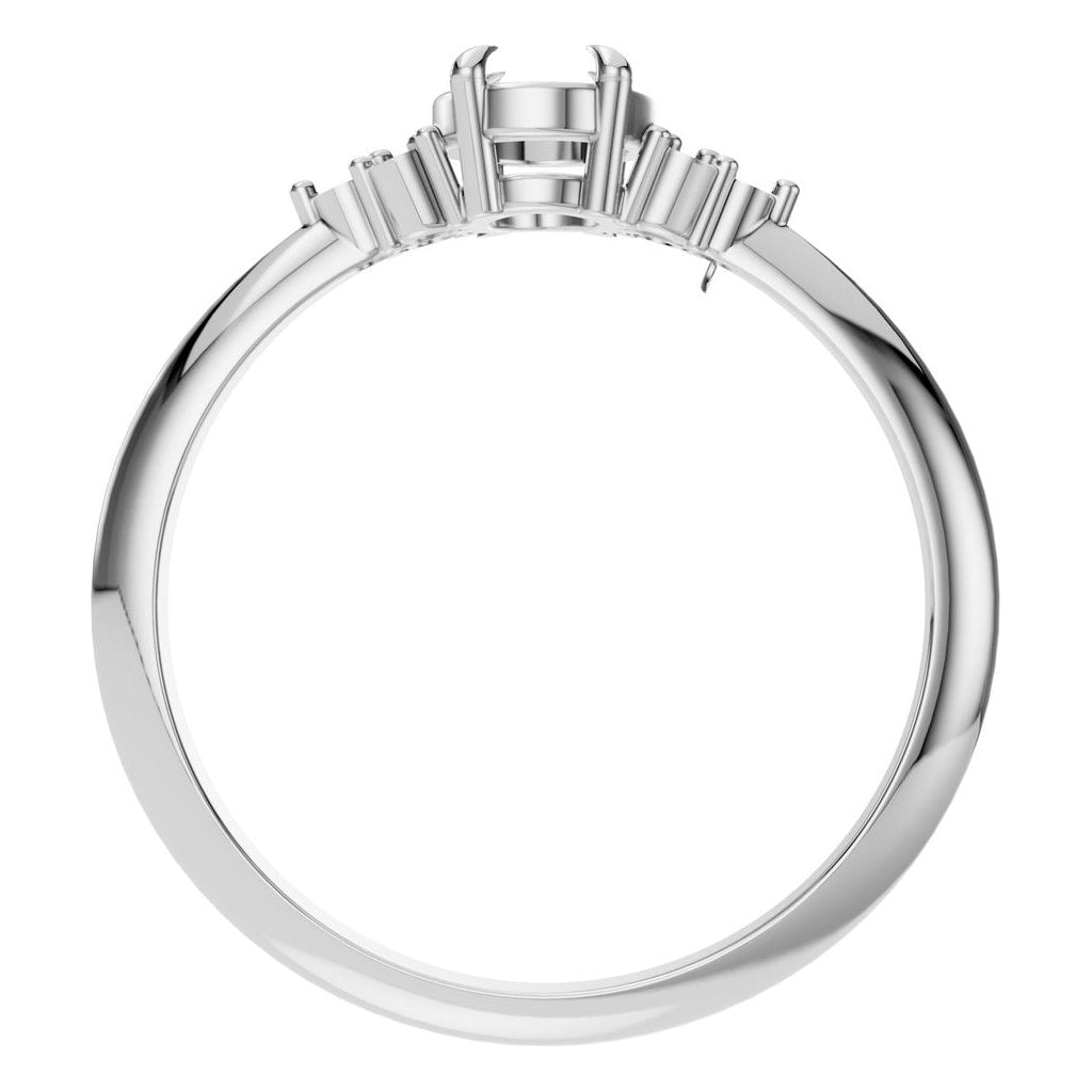 RI-9384 White Gold Ring UNSET - Top View