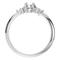 RI-9384 White Gold Ring UNSET - Top View